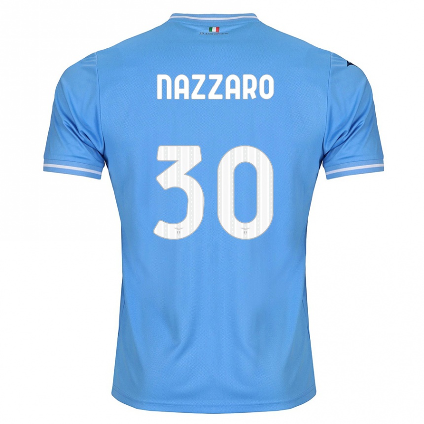 キッズフットボールマルコ・ナッツァロ#30青ホームシャツ2023/24ジャージーユニフォーム