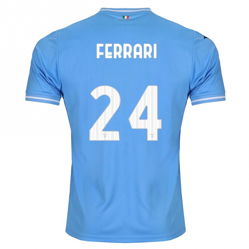 キッズフットボールロレンツォ・フェラーリ#24青ホームシャツ2023/24ジャージーユニフォーム