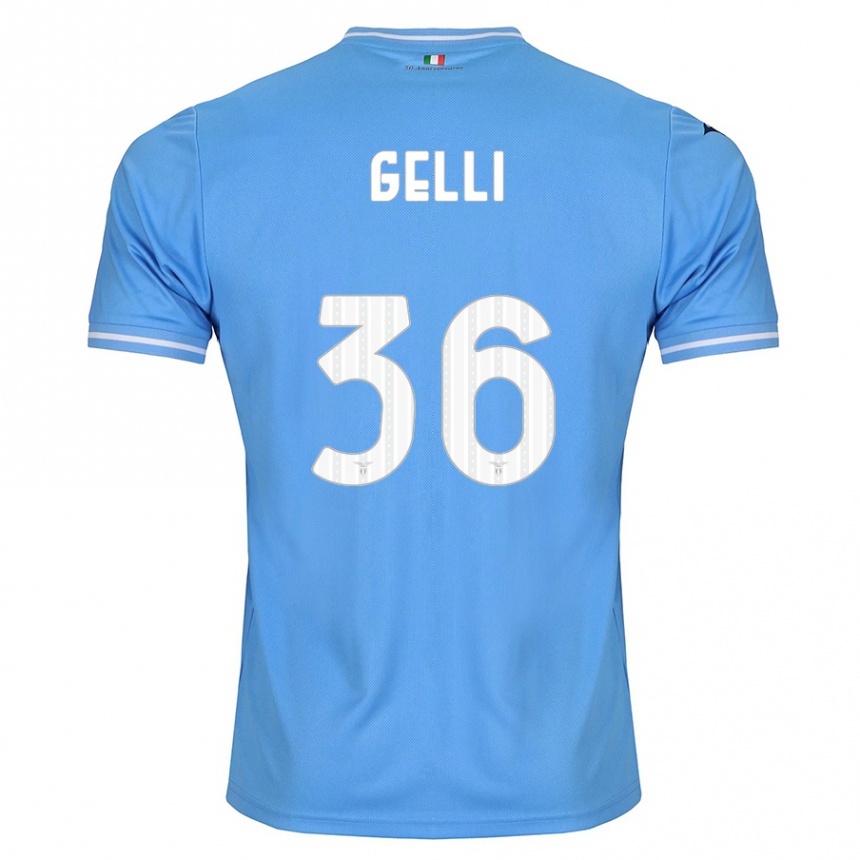 キッズフットボールヴァレリオ・ジェッリ#36青ホームシャツ2023/24ジャージーユニフォーム