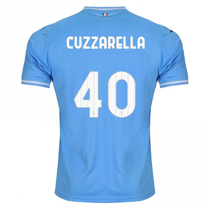 キッズフットボールクリスティアン・クザレラ#40青ホームシャツ2023/24ジャージーユニフォーム