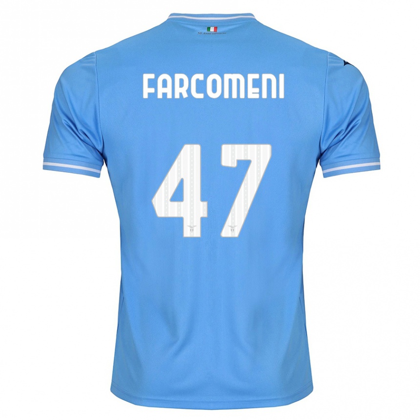 キッズフットボールヴァレリオ・ファルコメニ#47青ホームシャツ2023/24ジャージーユニフォーム