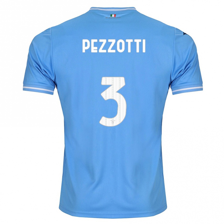 キッズフットボールアリアナ・ペッツォッティ#3青ホームシャツ2023/24ジャージーユニフォーム