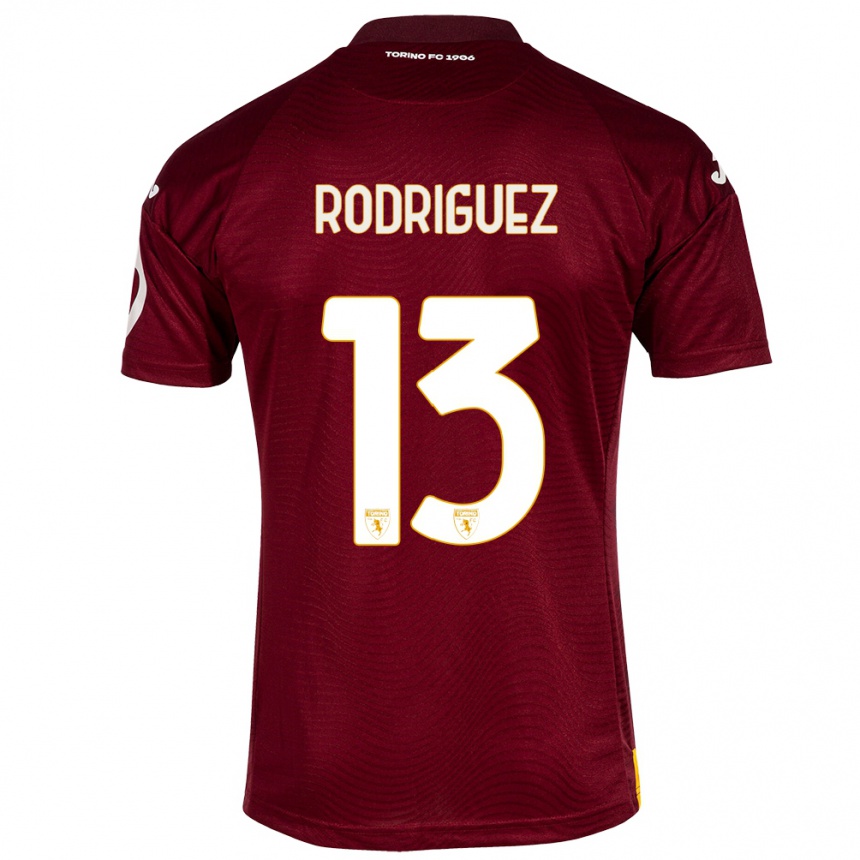 キッズフットボールリカルド・イヴァン・ロドリゲス・アラジャ#13暗赤色ホームシャツ2023/24ジャージーユニフォーム