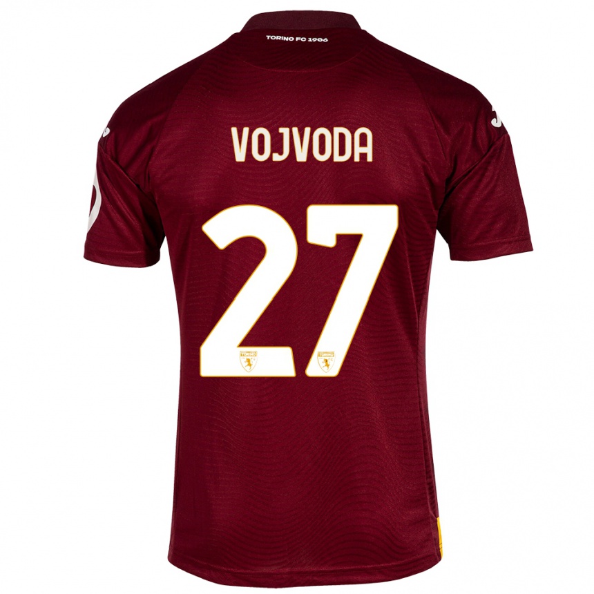 キッズフットボールメルギム・ヴォイヴォダ#27暗赤色ホームシャツ2023/24ジャージーユニフォーム