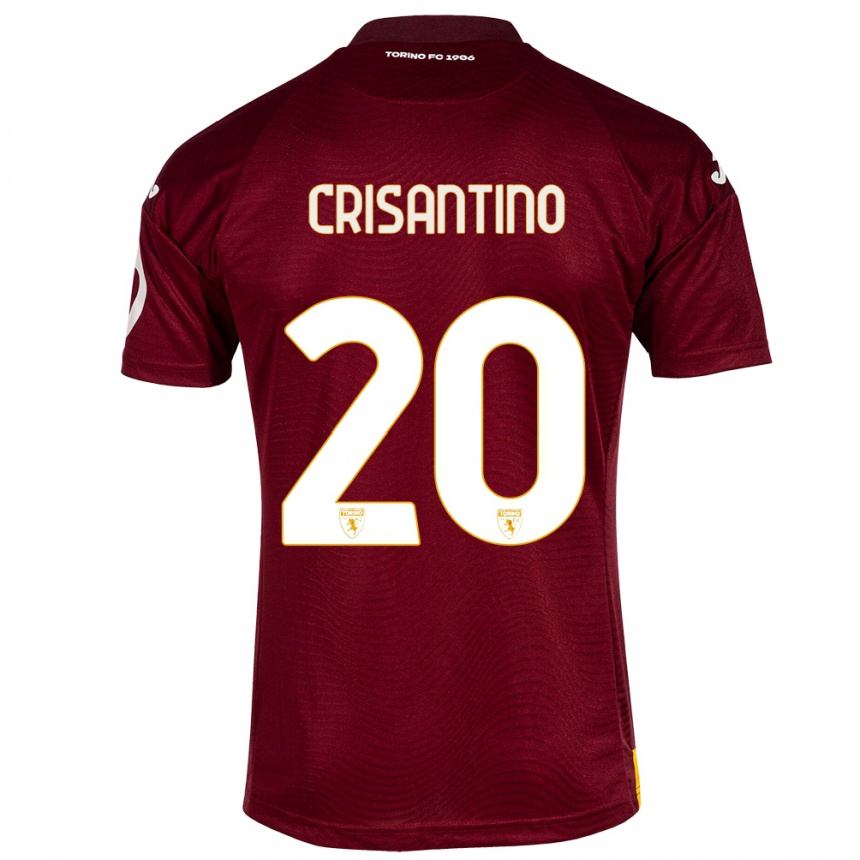 キッズフットボールジュリア・クリサンティーノ#20暗赤色ホームシャツ2023/24ジャージーユニフォーム