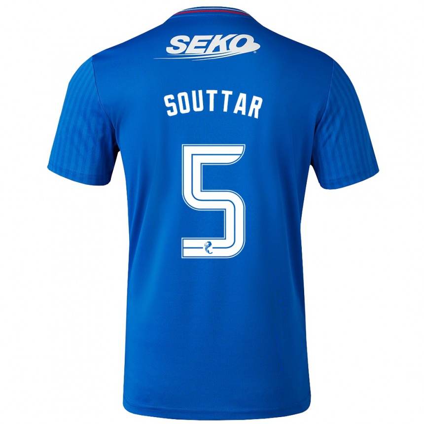 キッズフットボールジョン・サウター#5青ホームシャツ2023/24ジャージーユニフォーム