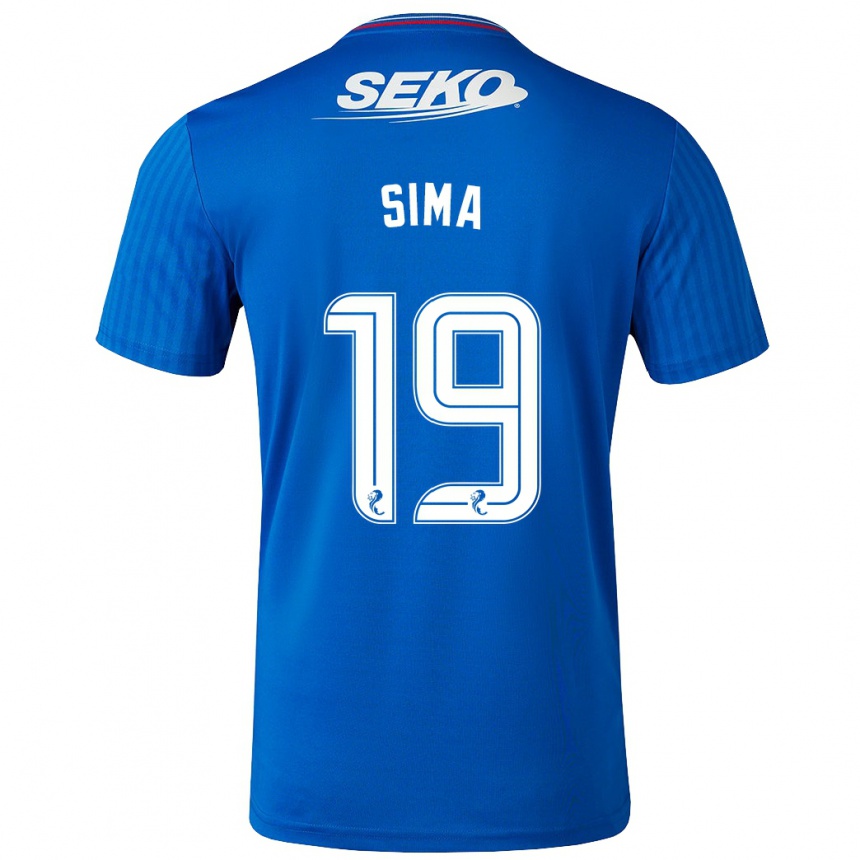キッズフットボールアブダラー・ディポ・シマ#19青ホームシャツ2023/24ジャージーユニフォーム