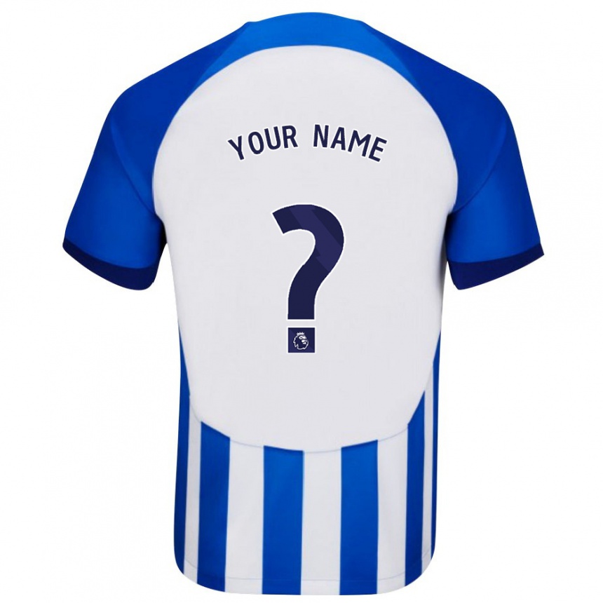 キッズフットボールあなたの名前#0青ホームシャツ2023/24ジャージーユニフォーム