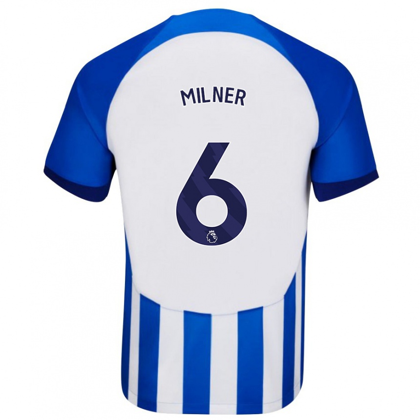 キッズフットボールジェイムズ・ミルナー#6青ホームシャツ2023/24ジャージーユニフォーム