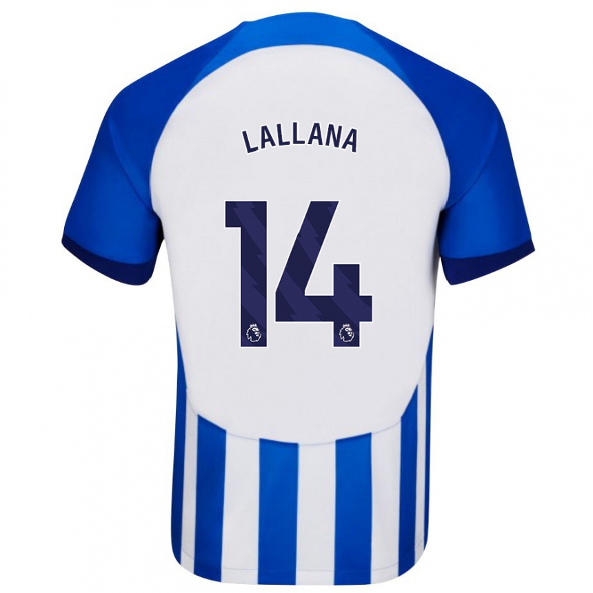 キッズフットボールアダム・ララーナ#14青ホームシャツ2023/24ジャージーユニフォーム