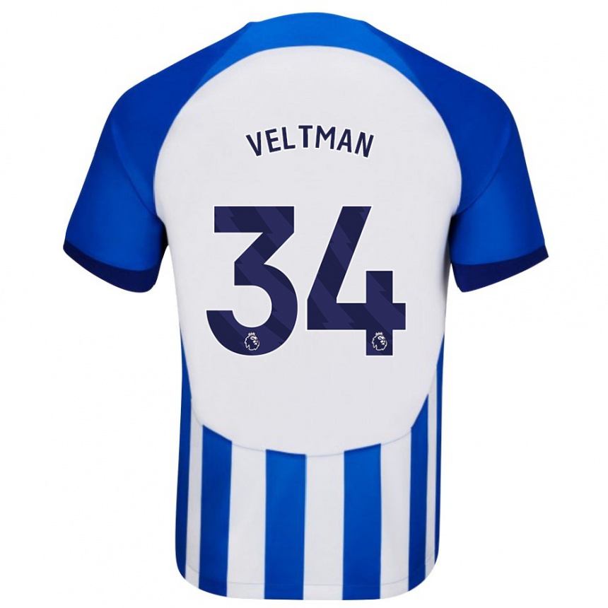 キッズフットボールジョエル・フェルトマン#34青ホームシャツ2023/24ジャージーユニフォーム