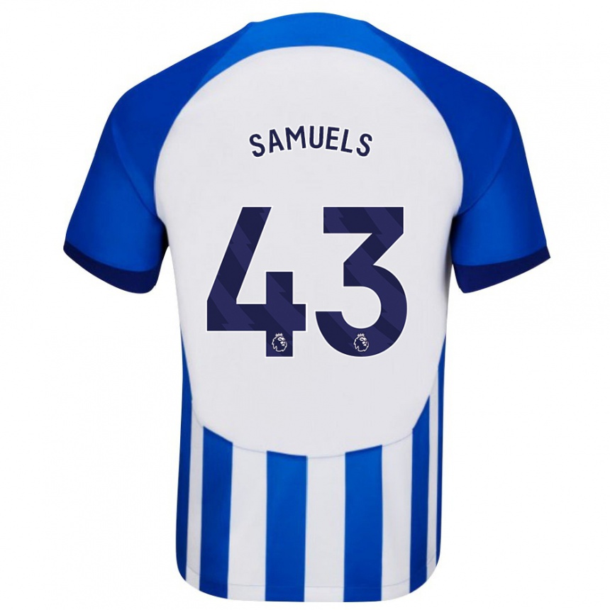 キッズフットボールイマリ・サミュエルズ#43青ホームシャツ2023/24ジャージーユニフォーム