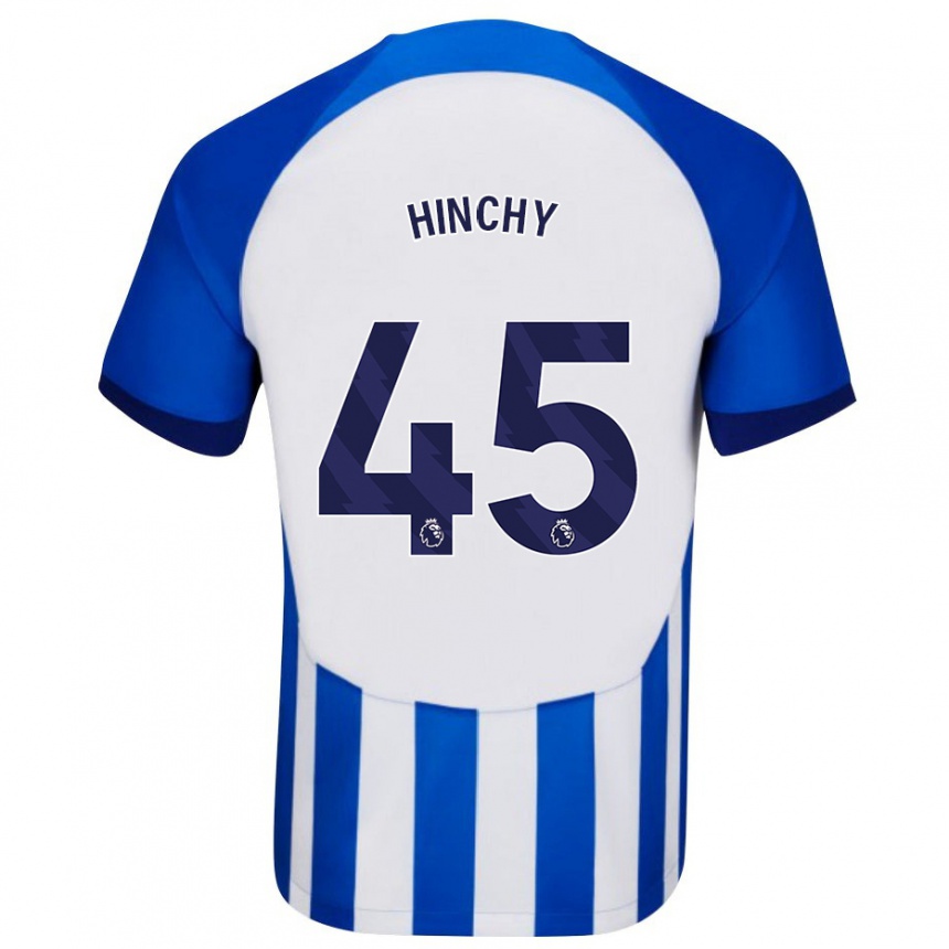 キッズフットボールジャック・ヒンチー#45青ホームシャツ2023/24ジャージーユニフォーム