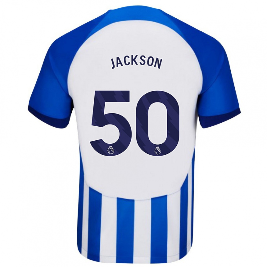 キッズフットボールベン・ジャクソン#50青ホームシャツ2023/24ジャージーユニフォーム