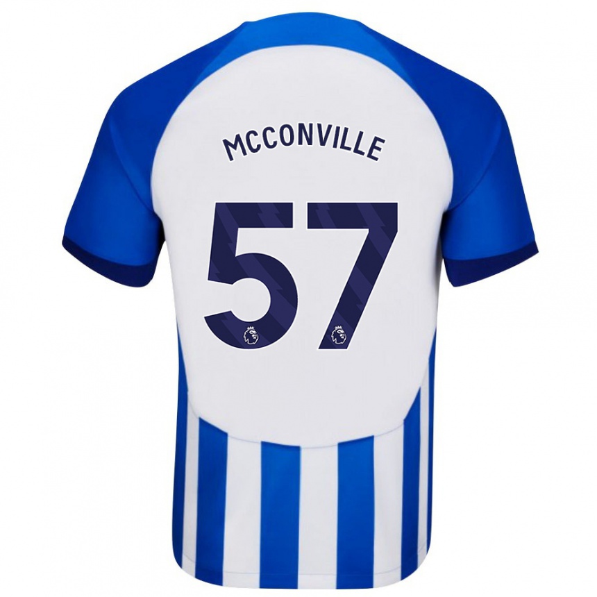 キッズフットボールルアイリ・マッコンヴィル#57青ホームシャツ2023/24ジャージーユニフォーム