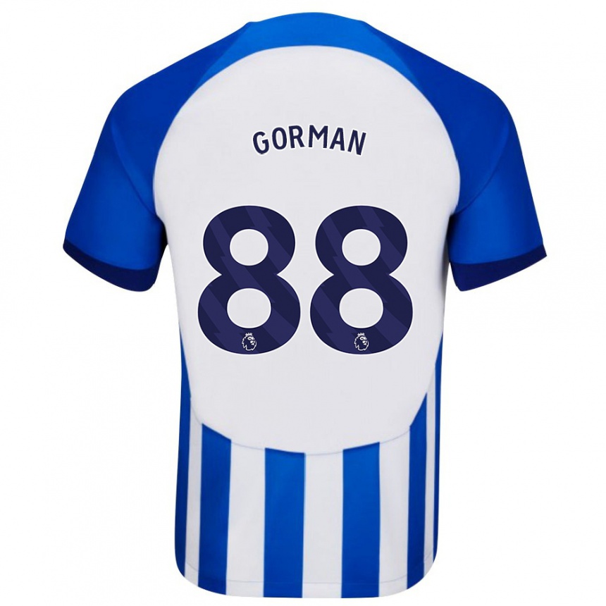 キッズフットボールロニー・ゴーマン#88青ホームシャツ2023/24ジャージーユニフォーム