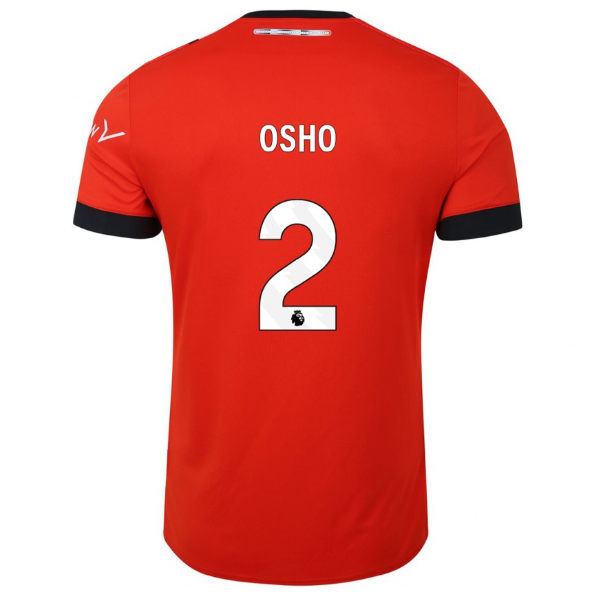 キッズフットボールゲイブリエル・オショ#2赤ホームシャツ2023/24ジャージーユニフォーム