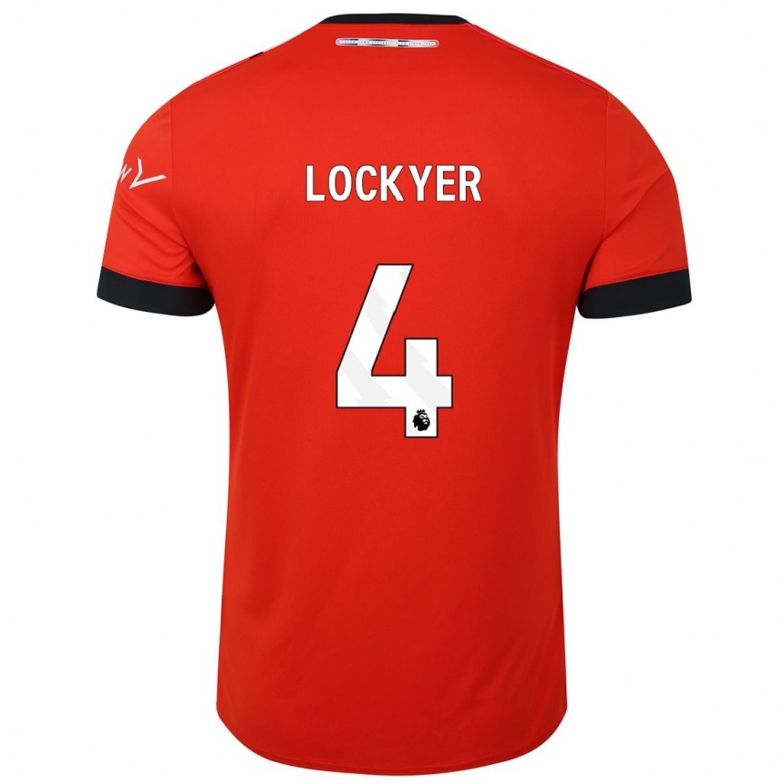キッズフットボールトム・ロッキャー#4赤ホームシャツ2023/24ジャージーユニフォーム