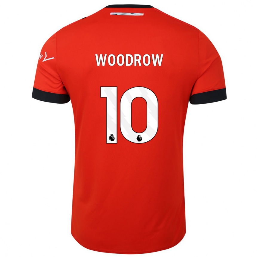 キッズフットボールコーリー・ウッドロー#10赤ホームシャツ2023/24ジャージーユニフォーム