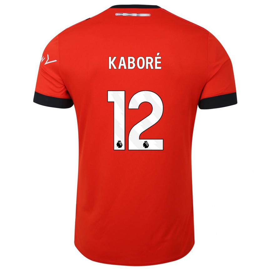 キッズフットボールイッサ・カボレ#12赤ホームシャツ2023/24ジャージーユニフォーム