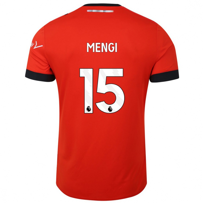 キッズフットボールテデン・メンジ#15赤ホームシャツ2023/24ジャージーユニフォーム