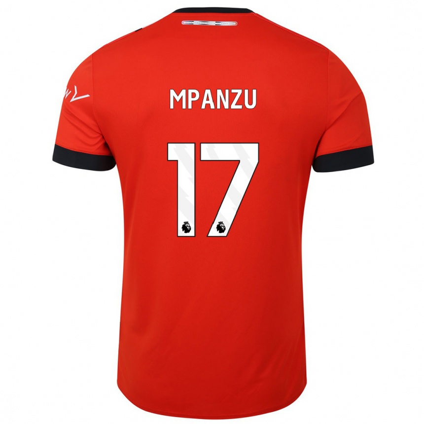 キッズフットボールペリー・ラドック・ムパンズ#17赤ホームシャツ2023/24ジャージーユニフォーム