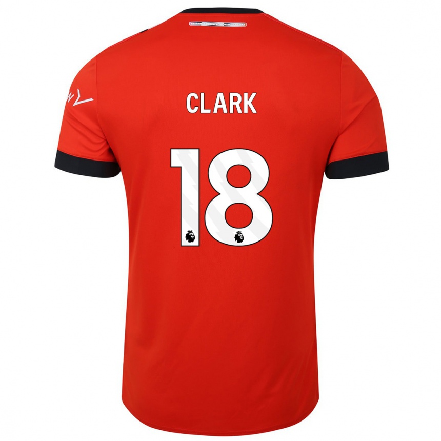 キッズフットボールジョーダン・クラーク#18赤ホームシャツ2023/24ジャージーユニフォーム
