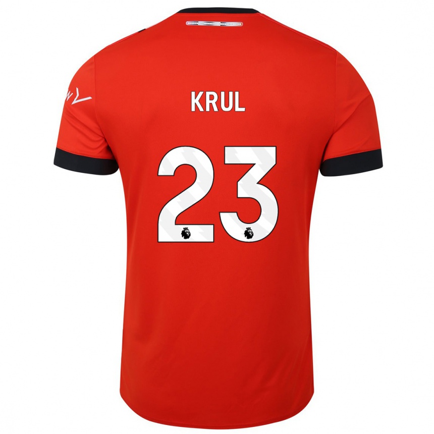 キッズフットボールティム・クルル#23赤ホームシャツ2023/24ジャージーユニフォーム