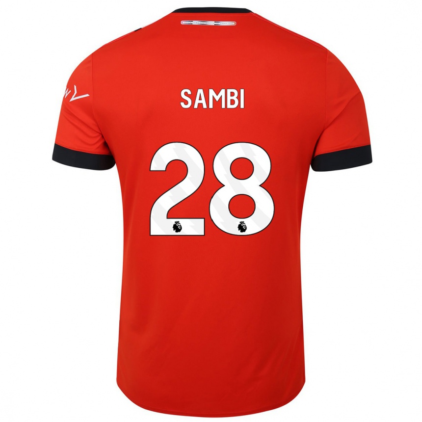 キッズフットボールサンビ・ロコンガ#28赤ホームシャツ2023/24ジャージーユニフォーム