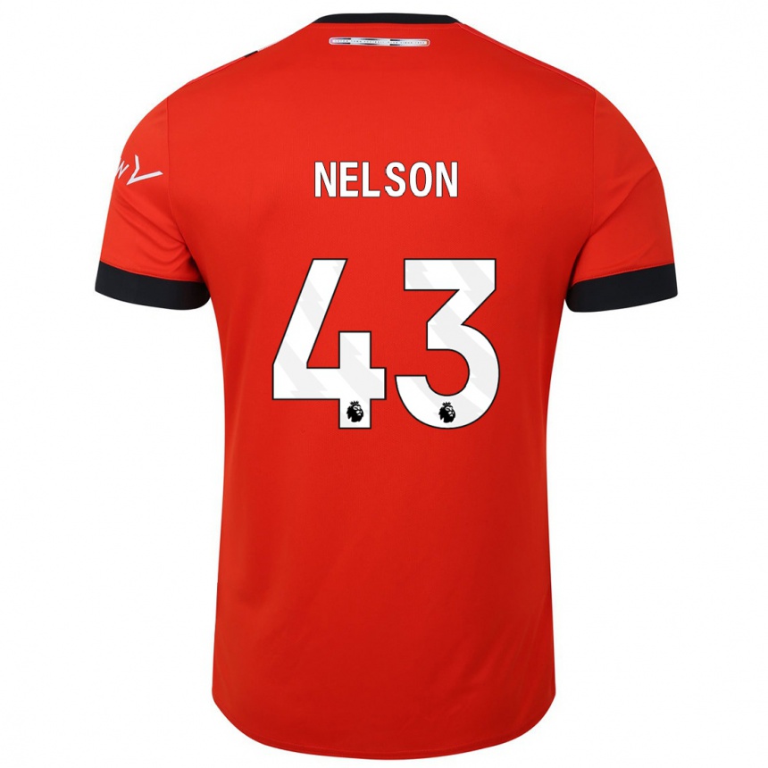 キッズフットボールザック・ネルソン#43赤ホームシャツ2023/24ジャージーユニフォーム