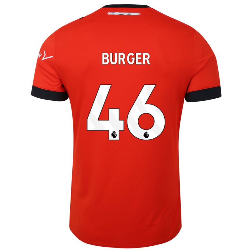 キッズフットボールジェイク・バーガー#46赤ホームシャツ2023/24ジャージーユニフォーム