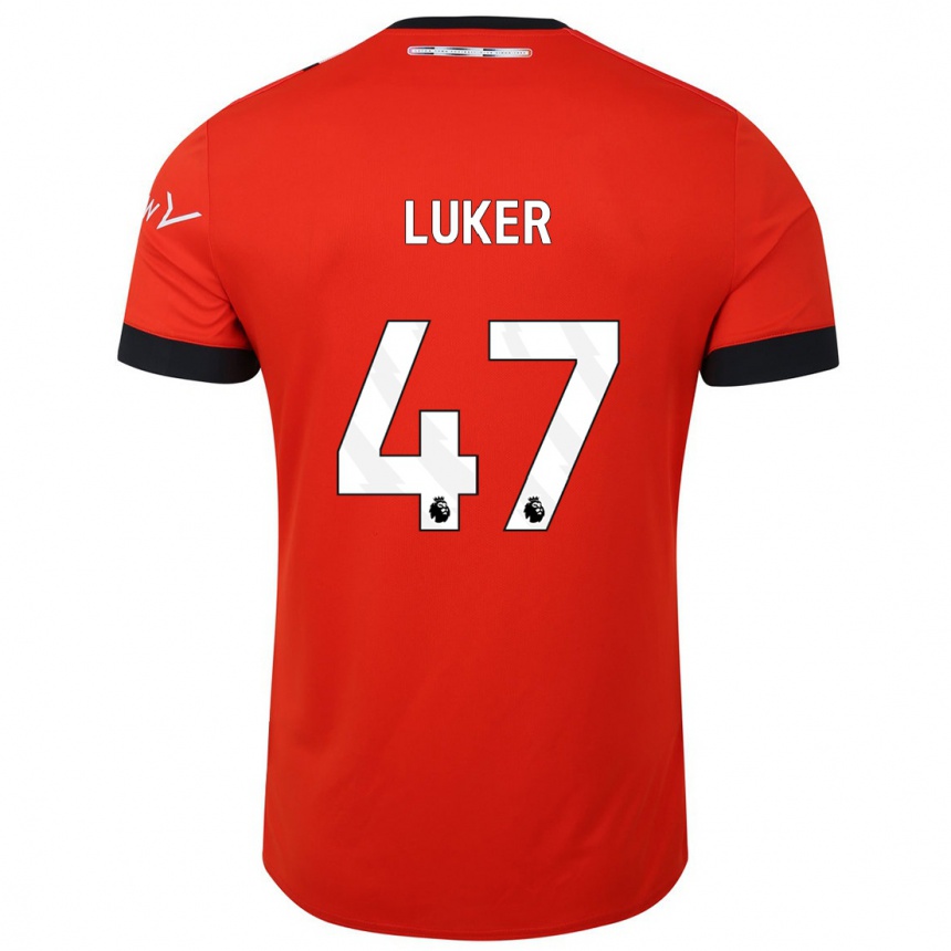 キッズフットボールジェイデン・ルーカー#47赤ホームシャツ2023/24ジャージーユニフォーム