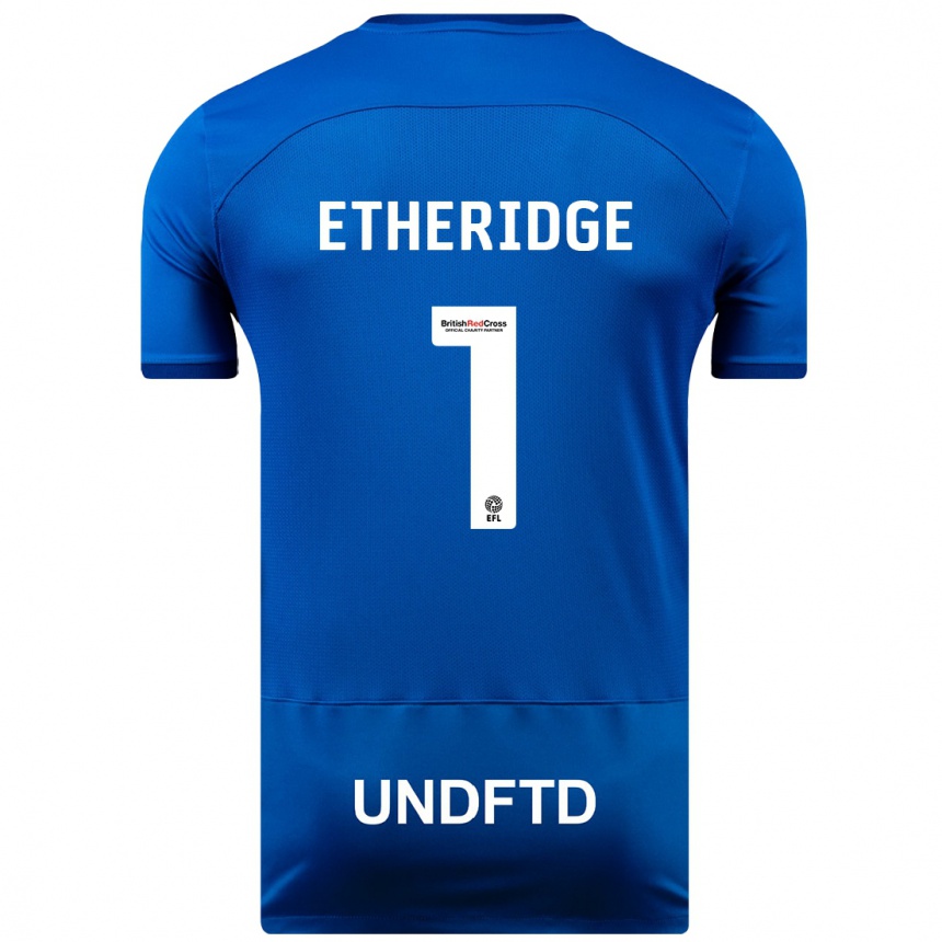 キッズフットボールニール・エザリッジ#1青ホームシャツ2023/24ジャージーユニフォーム