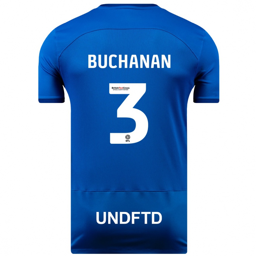 キッズフットボールリー・ブキャナン#3青ホームシャツ2023/24ジャージーユニフォーム
