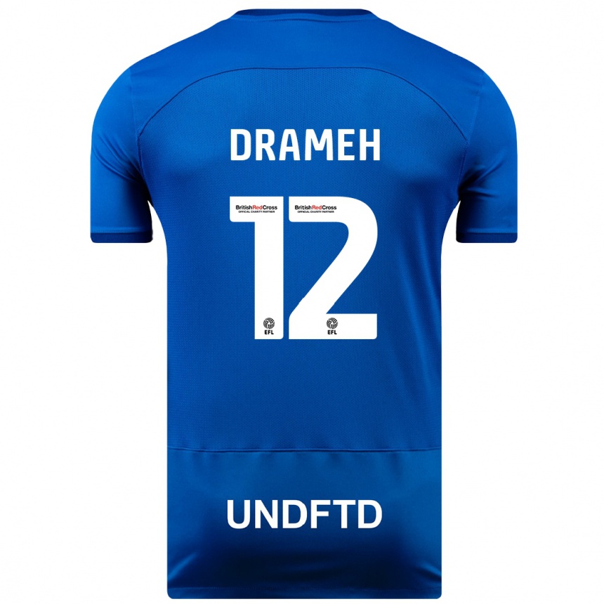 キッズフットボールコーディー・ドラメー #12青ホームシャツ2023/24ジャージーユニフォーム