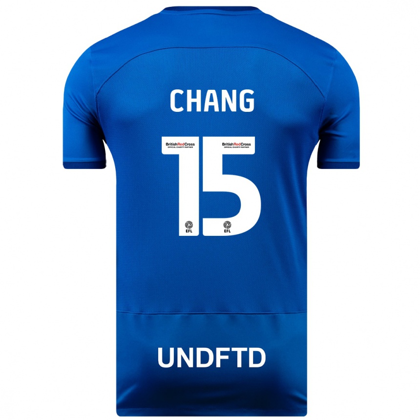 キッズフットボールアルフィー・チャン#15青ホームシャツ2023/24ジャージーユニフォーム