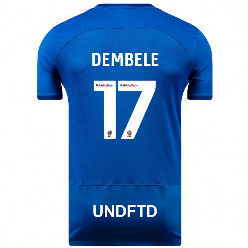 キッズフットボールシリキ・デンベレ#17青ホームシャツ2023/24ジャージーユニフォーム