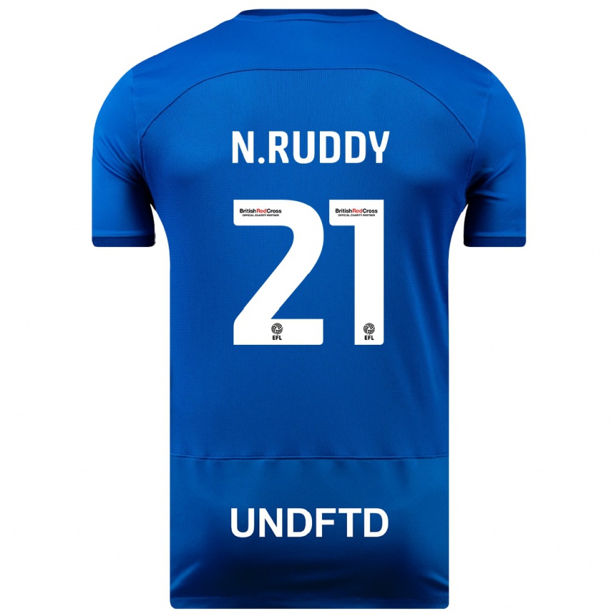 キッズフットボールジョン・ラディ#21青ホームシャツ2023/24ジャージーユニフォーム