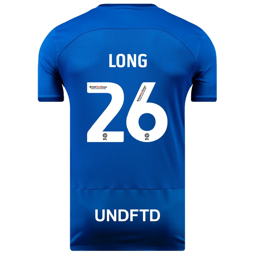 キッズフットボールケビン・ロング#26青ホームシャツ2023/24ジャージーユニフォーム