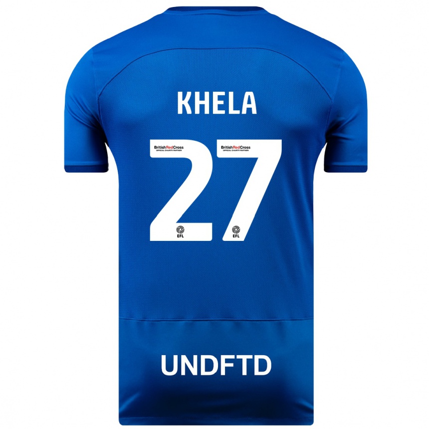 キッズフットボールブランドン・ケラ#27青ホームシャツ2023/24ジャージーユニフォーム