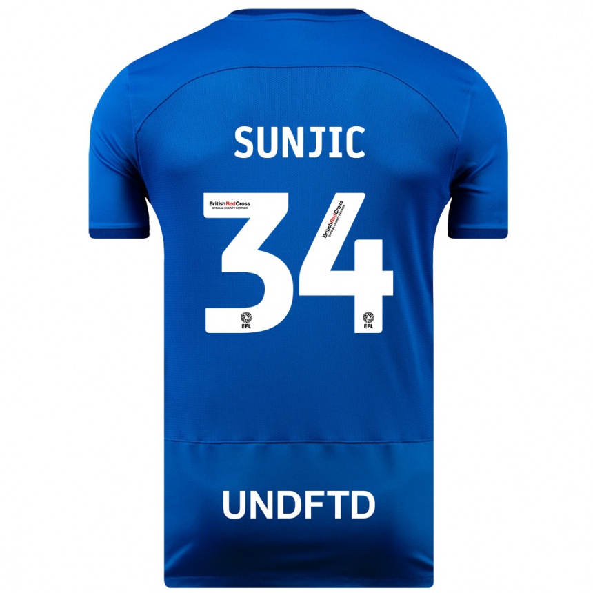 キッズフットボールイバン・シュニッチ #34青ホームシャツ2023/24ジャージーユニフォーム