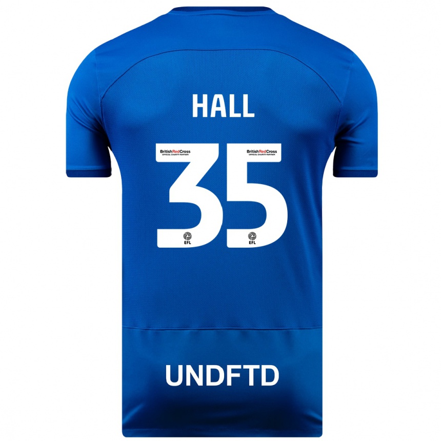 キッズフットボールジョージ・ホール#35青ホームシャツ2023/24ジャージーユニフォーム