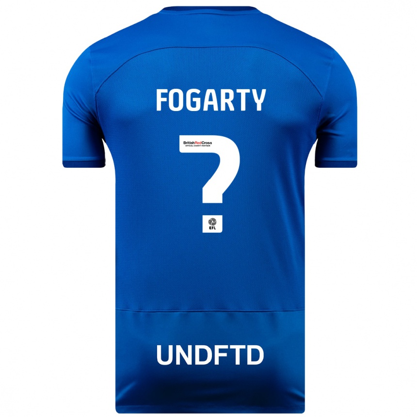 キッズフットボールトム・フォガティ#0青ホームシャツ2023/24ジャージーユニフォーム