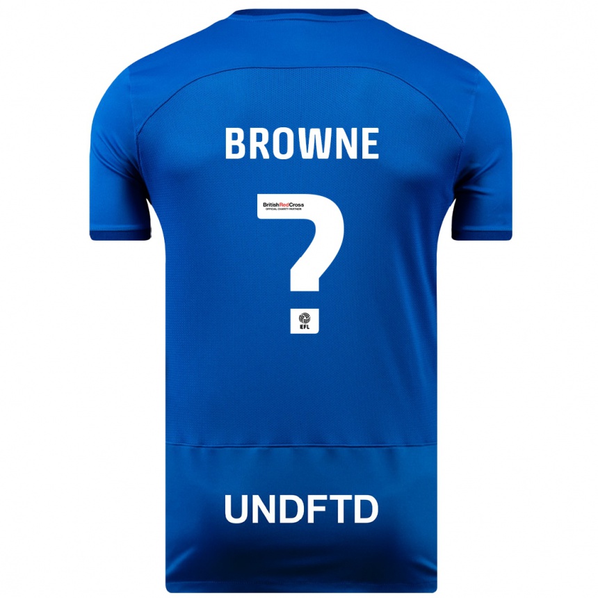 キッズフットボールリコ・フランクリン・ブラウン#0青ホームシャツ2023/24ジャージーユニフォーム