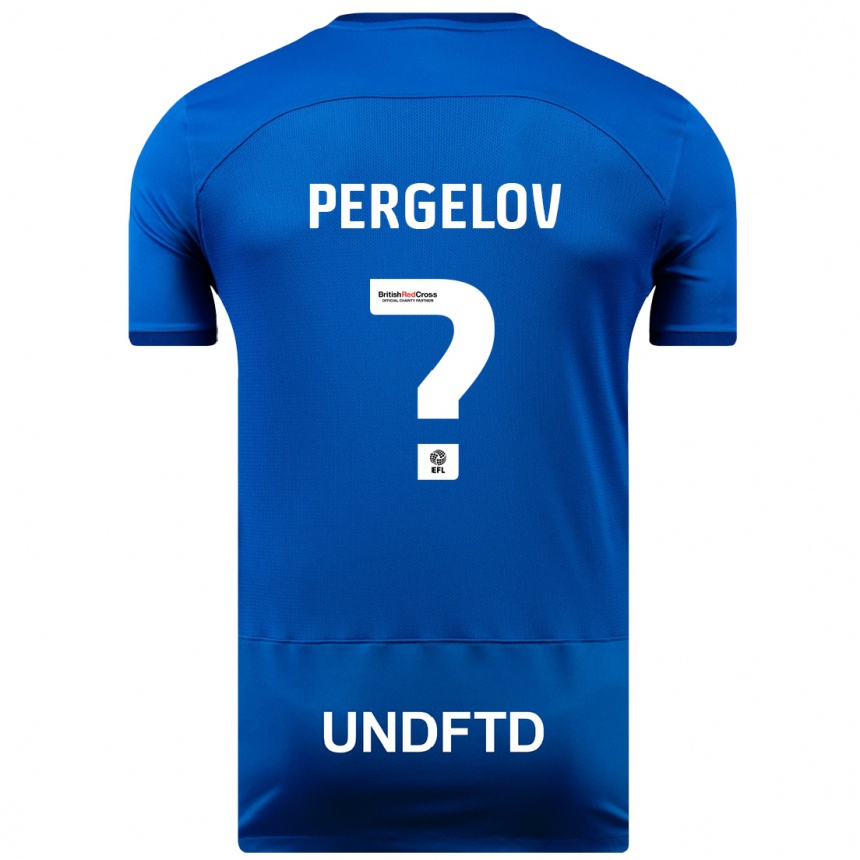キッズフットボールストヤン・ペルゲロフ#0青ホームシャツ2023/24ジャージーユニフォーム