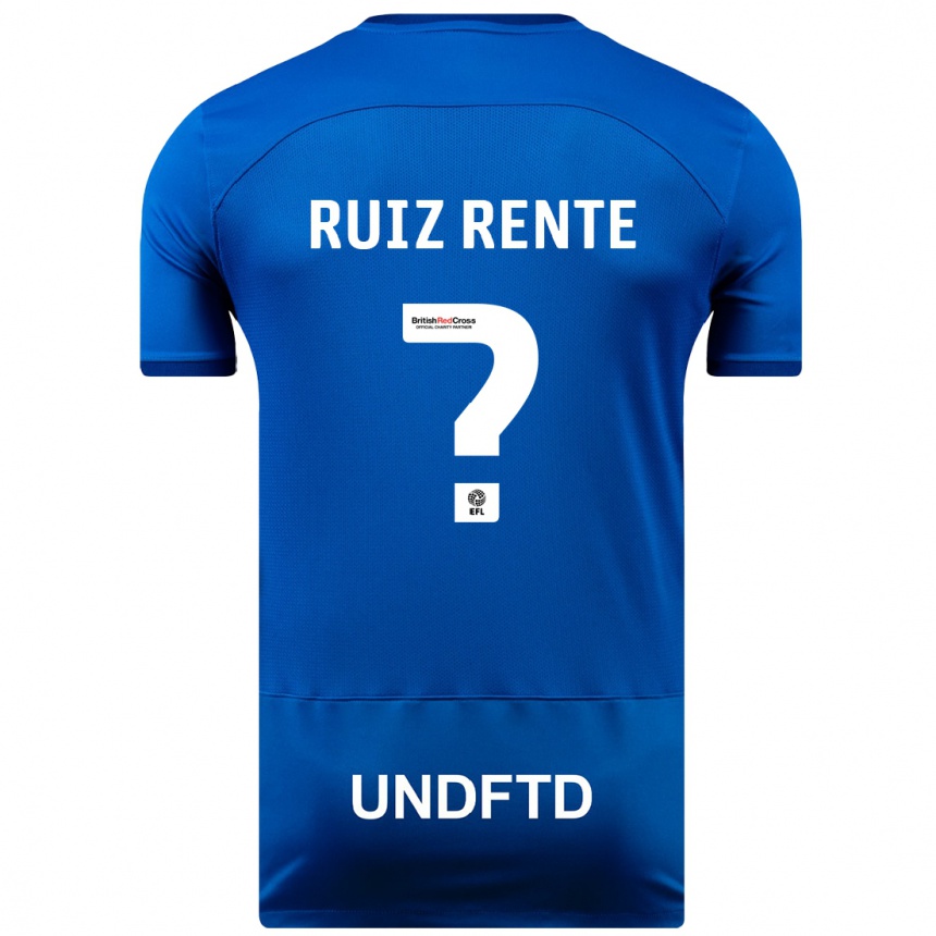 キッズフットボールアルバロ・ルイズ・レンテ#0青ホームシャツ2023/24ジャージーユニフォーム