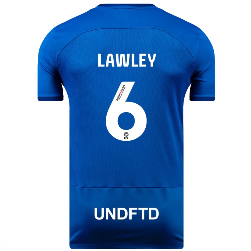 キッズフットボールジェマ・ロウリー#6青ホームシャツ2023/24ジャージーユニフォーム
