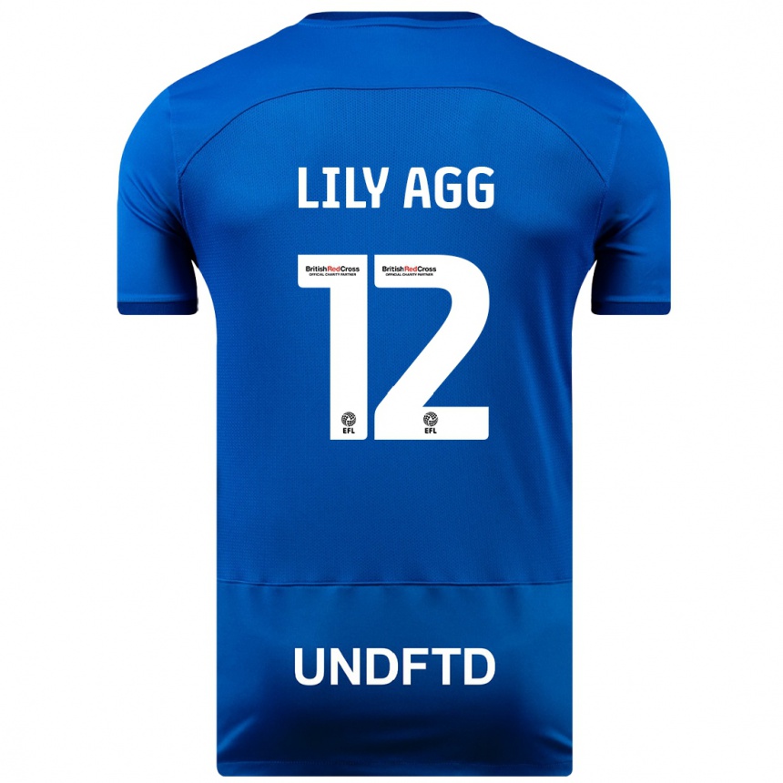 キッズフットボールリリー・アッグ#12青ホームシャツ2023/24ジャージーユニフォーム