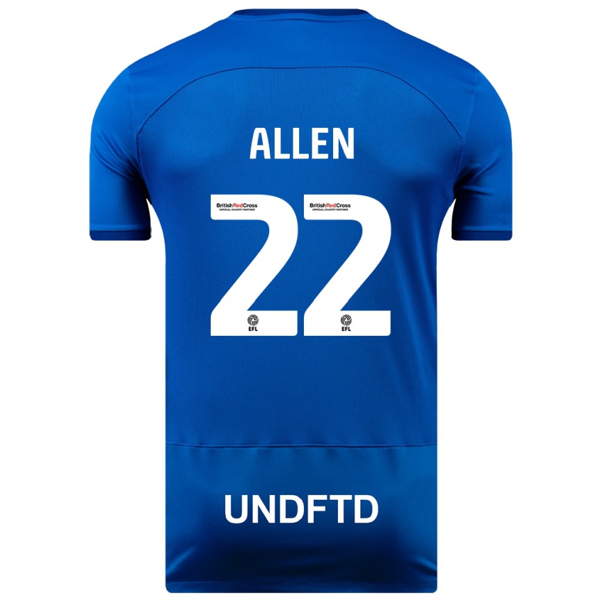 キッズフットボールレミ・アレン#22青ホームシャツ2023/24ジャージーユニフォーム