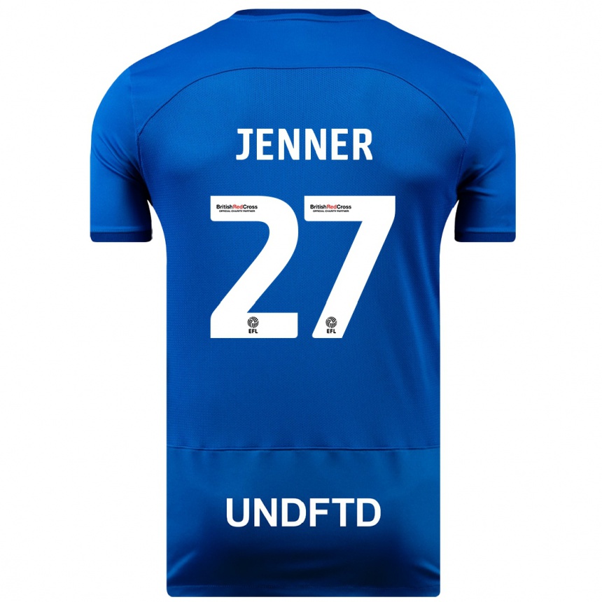 キッズフットボールアビ・ルイーズ・ジェナー#27青ホームシャツ2023/24ジャージーユニフォーム